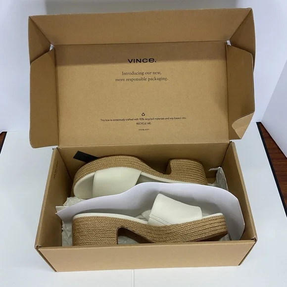 Vince Cream Platform Mules - Picture 4 of 11